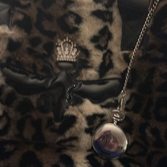 My Flat In London Leopard Print Fur Purse - Picture 4 of 10